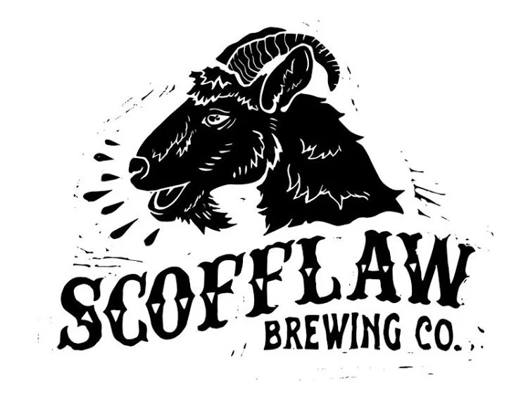 Logo featuring a mountain goat with horns and beard, and the text "Scofflaw Brewing Co."