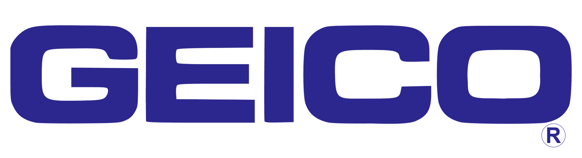 Logo of GEICO insurance company in blue letters.