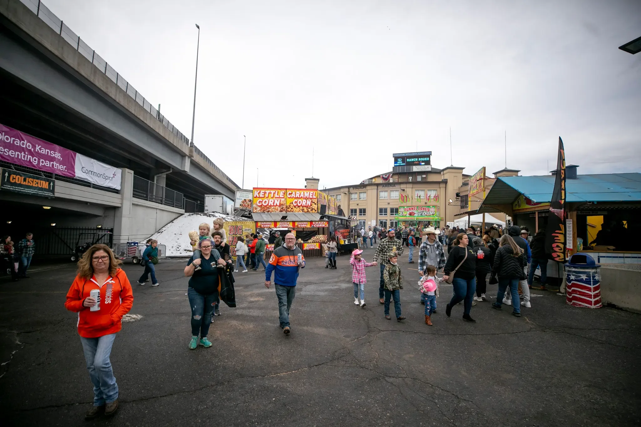 People wander through concessions during the National Western Stock Show. Jan. 11, 2025.