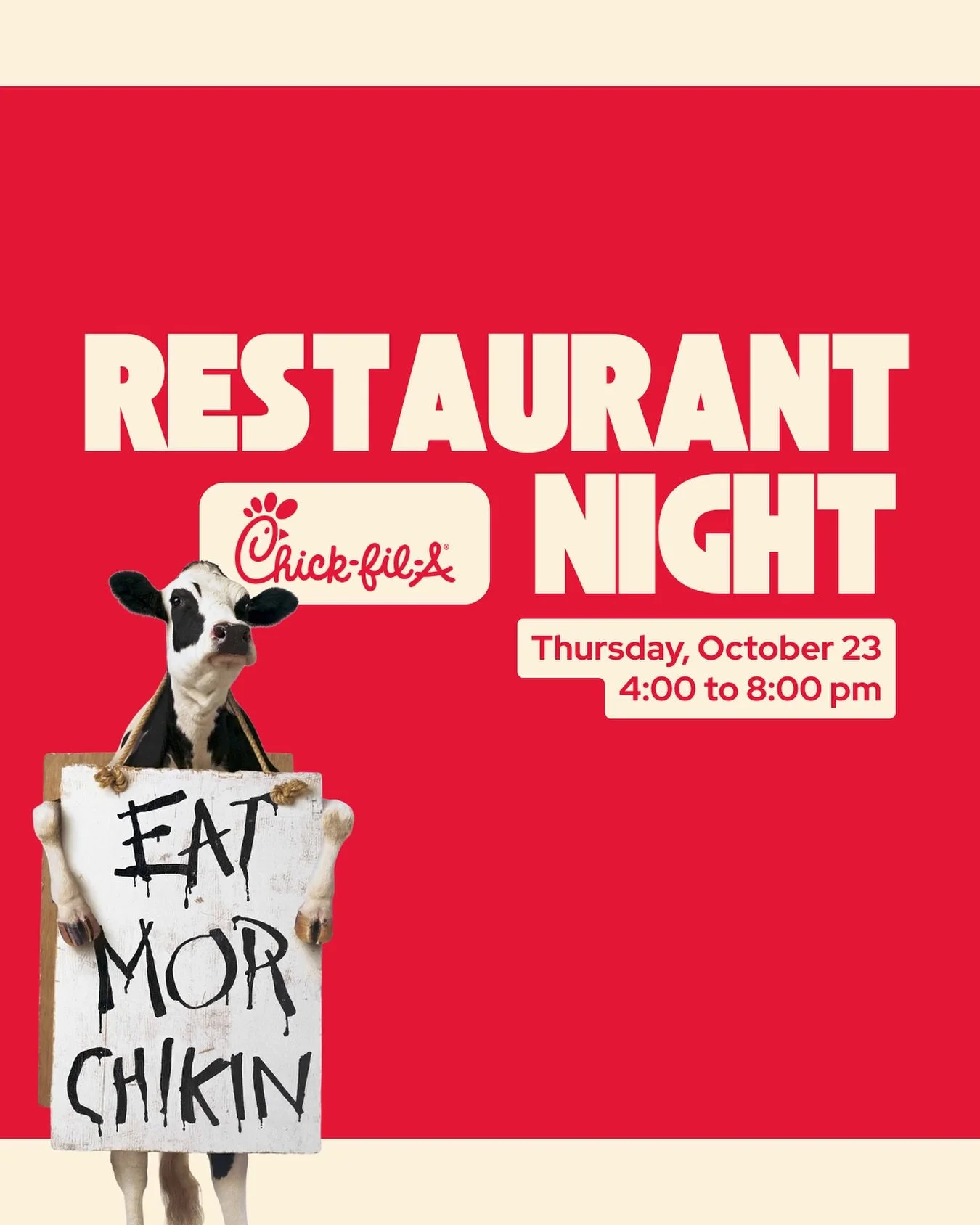 Take a night off of cooking and support Good Shepherd Preschool! From 4-8pm tomorrow, October 23, 20% of proceeds from each purchase at The District Chick-fil-A will be given to GSP.  And yes, if you dine-in for your order, you’ll see a GSP tea