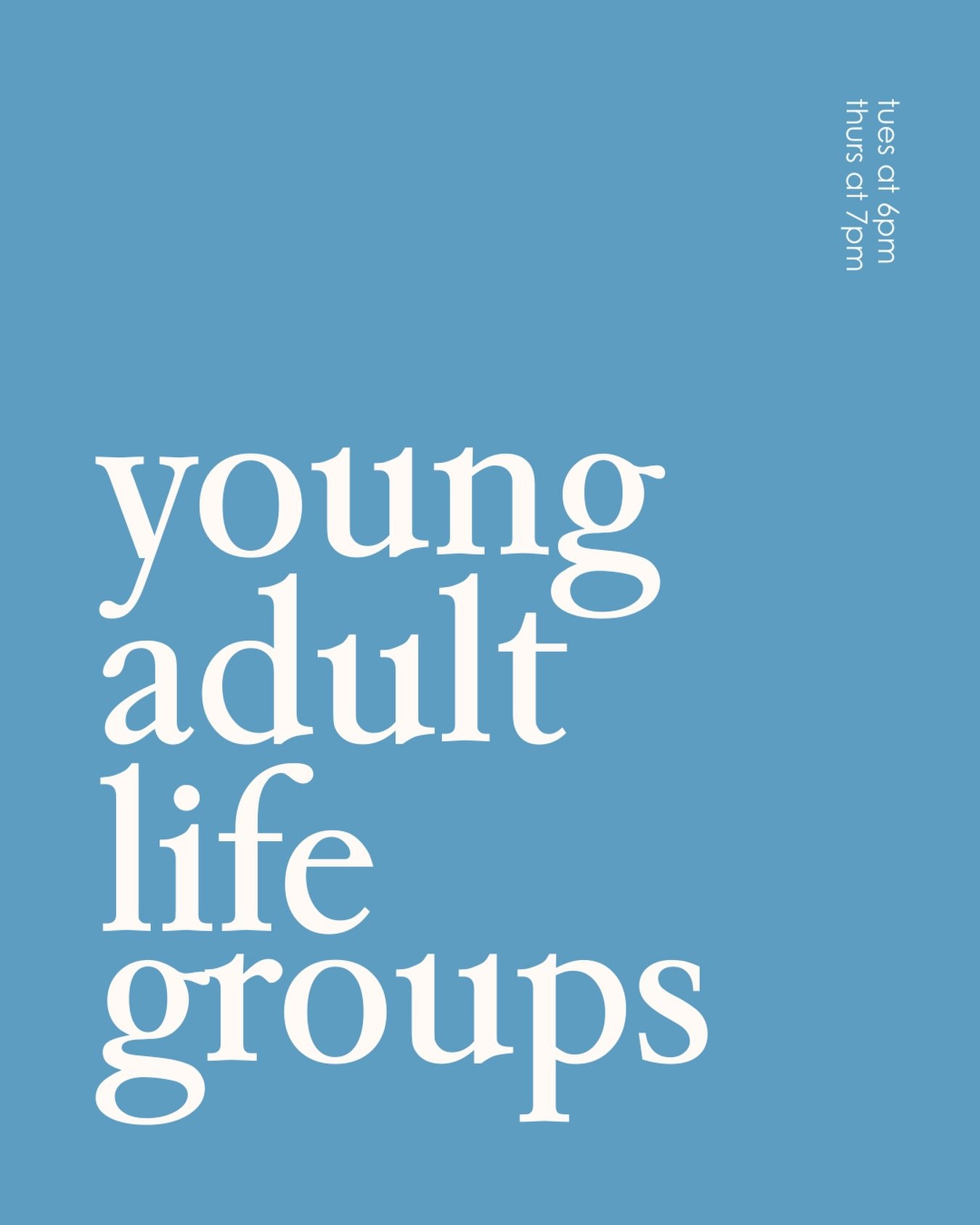 Young Adults, this one&rsquo;s for you!
RSVP at the link in our bio&ndash;all ages 18 to 30 are welcome ☀️

Tuesdays at 6pm
Thursdays at 7pm
Youth Room