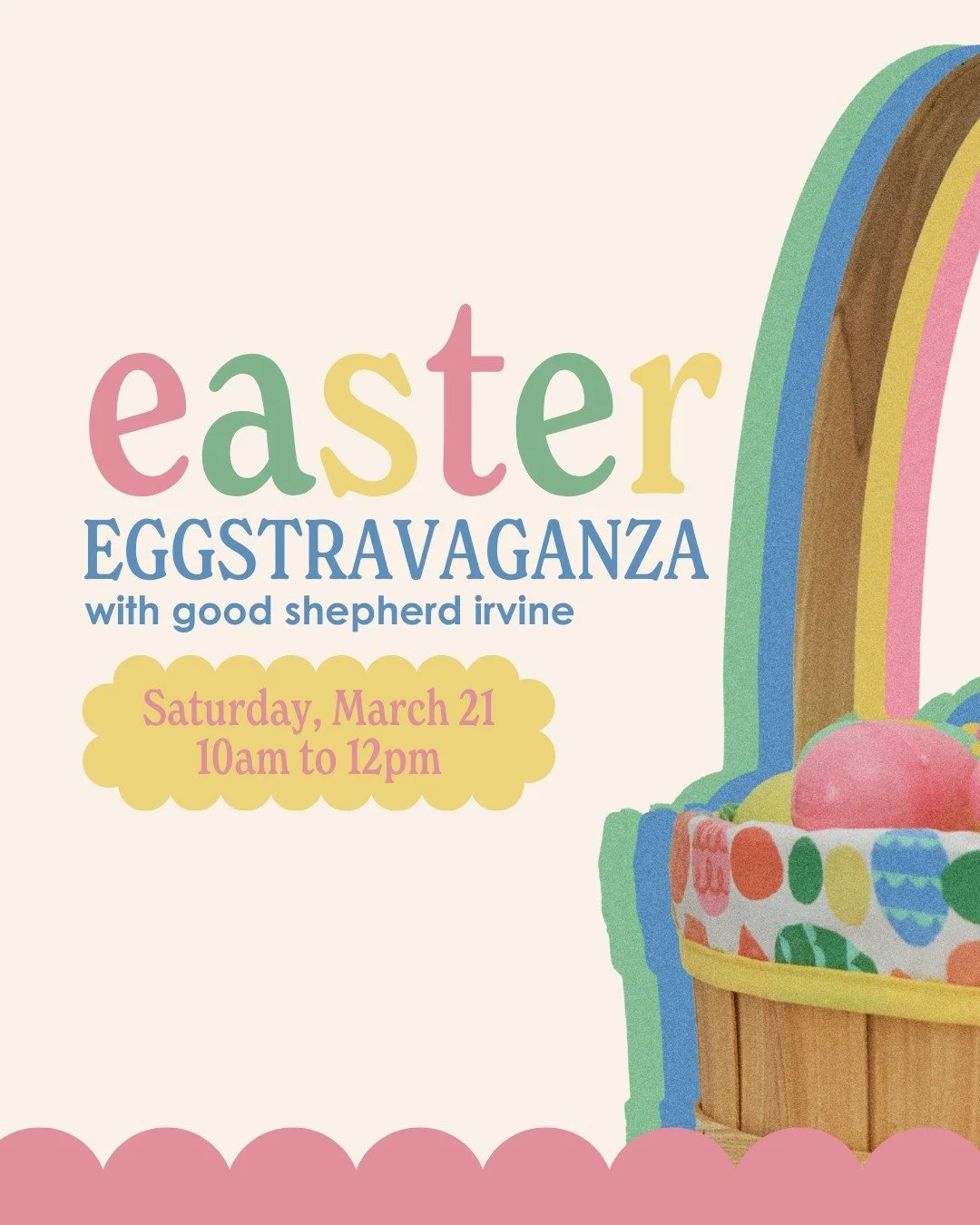 Registration closes this weekend&mdash;register today! 🐰

Spring is here, and we&rsquo;re celebrating with a joy-filled Easter Eggstravaganza! Families with kids up to 5th grade are invited to an morning of Easter fun, including:

🎪 Bounce Houses &