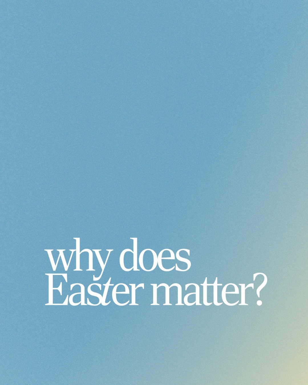 Why does Easter matter?

Because we all know what it feels like to carry something heavy.
Because we&rsquo;ve all faced moments that felt final.
Because we long for something stronger than death, disappointment, or doubt.

Easter declares that Jesus 