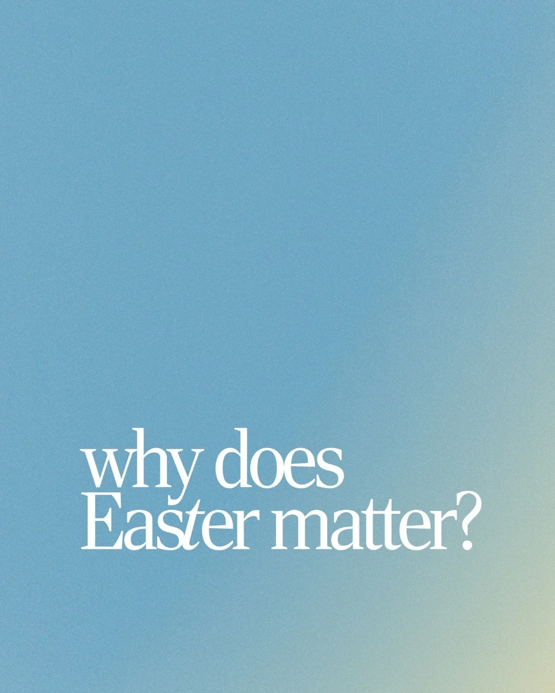 Why does Easter matter?

Because we all know what it feels like to carry something heavy.
Because we&rsquo;ve all faced moments that felt final.
Because we long for something stronger than death, disappointment, or doubt.

Easter declares that Jesus 