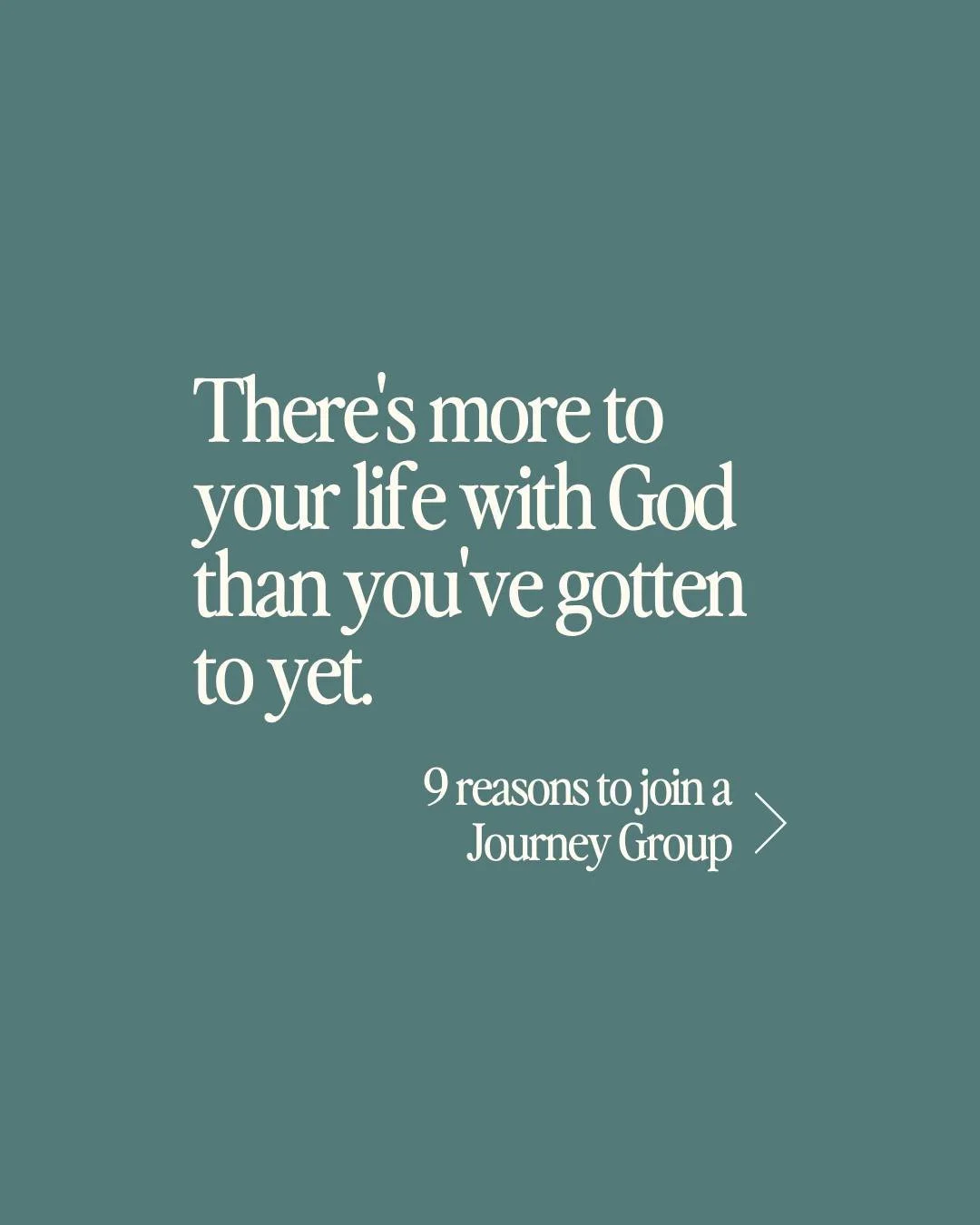 "Let anyone who is thirsty, come to me and drink." &mdash; John 7:37

That's the whole invitation. Not "come once you've figured it out." Not "come once you've got a good rhythm going." Just come.

Journey Groups begin t