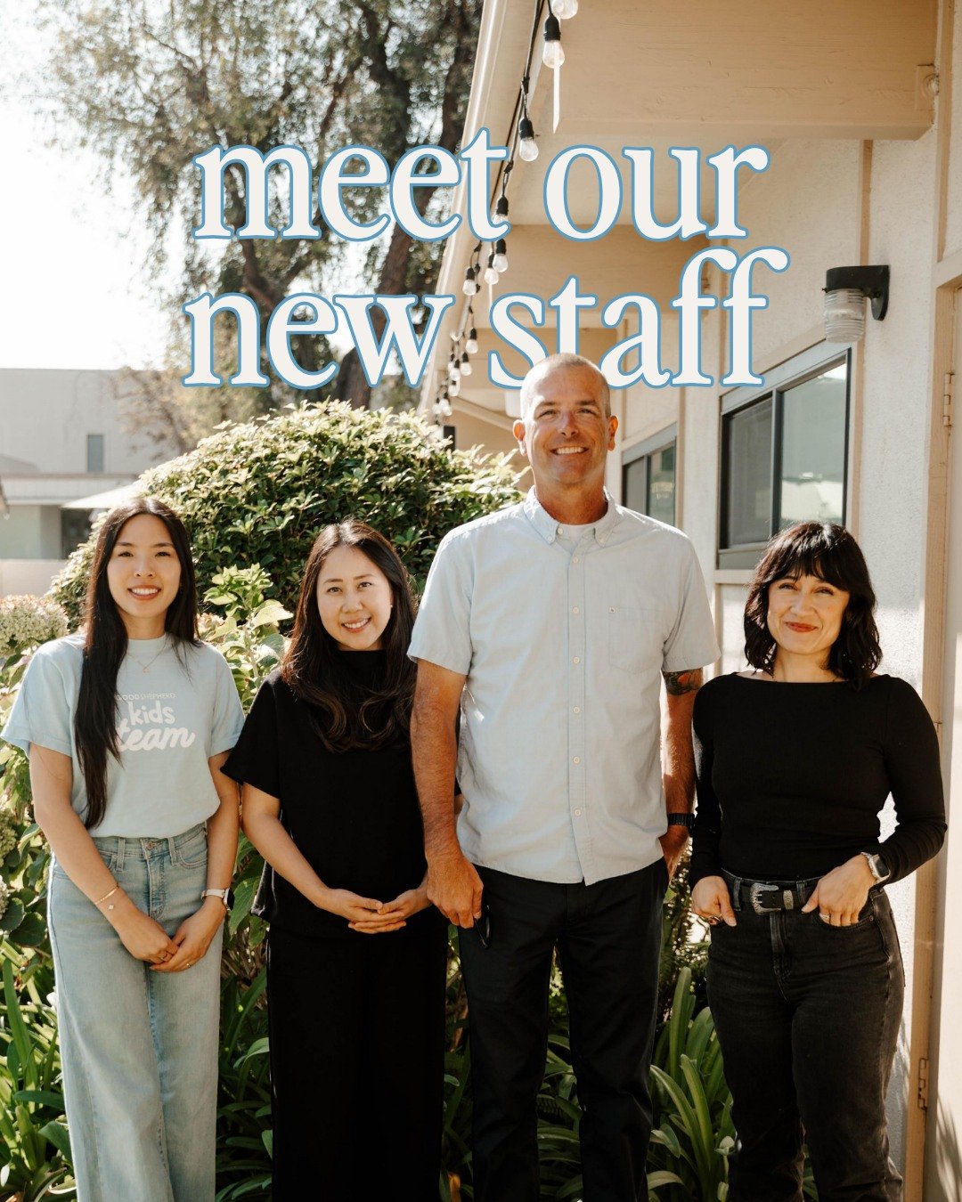 Meet the new faces behind the ministry of Good Shepherd 🩵

We're grateful God has brought Tina, Jasmine, Grace &amp; Stephen to the team. Take a few to get to know them, and make sure you say hi when you see them on Sundays!