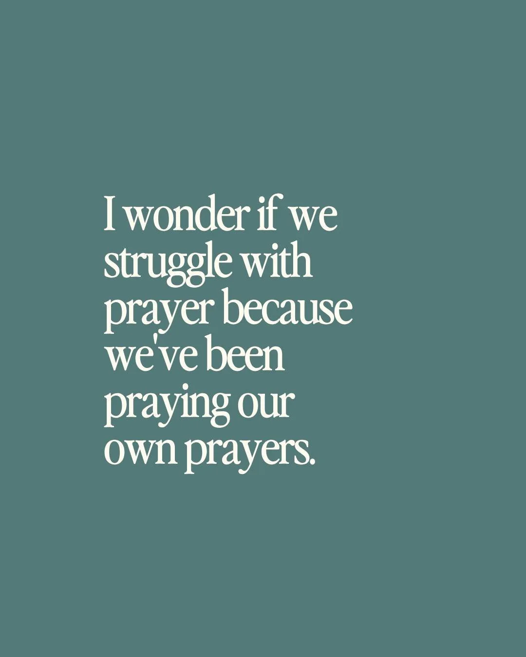 Ever feel like your prayers are stuck on repeat? Pastor Cody put words to it on Sunday: maybe we've been praying our own prayers.

Romans 8:26 says the Spirit helps us in our weakness. We don't always know what to pray for, but He does.

Try it today