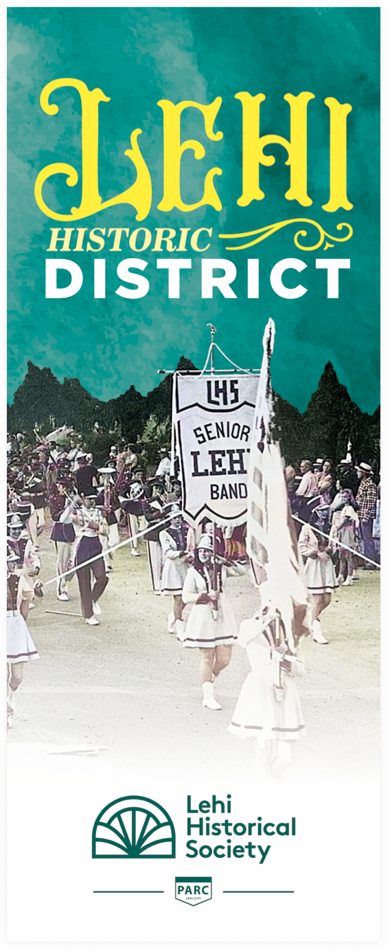 Lehi High School band marches in a local parade during the summer of 1950. ArchivEra #033406.