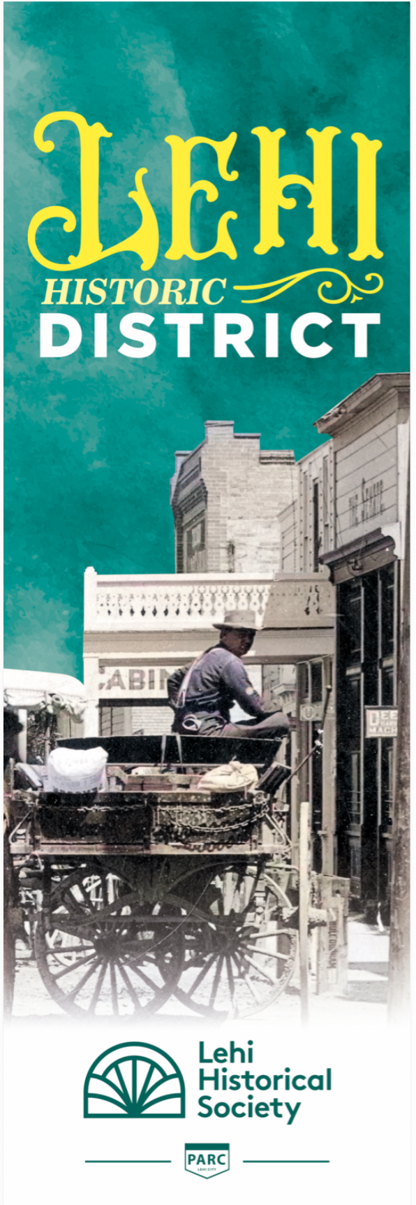 This 1908 Main Street photo, taken at the intersection of Second West (looking eastward), shows Racker Mercantile on the right. The building on the left with the belfry and lightning rod is Lehi City Hall ( Lehi Banner).  ArchivEra #027104.