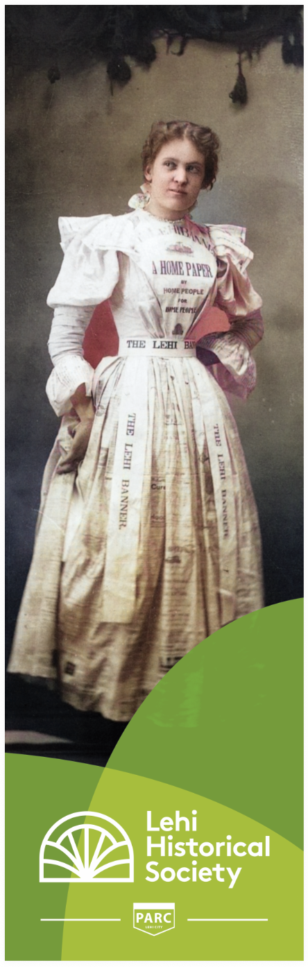 Adeline Ross Bolin worked as a typewriter for the Lehi Banner, established in 1891 to promote the Lehi Sugar Factory and the sugar beet culture (RSVW). ArchivEra #019255.