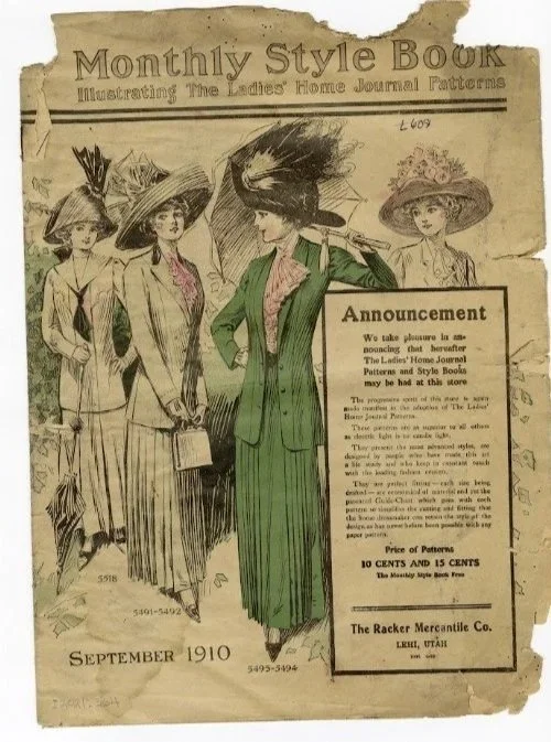 Advertisement for “progressive” and “advanced” styles available at the store, 1910. Lehi Historical  Society.