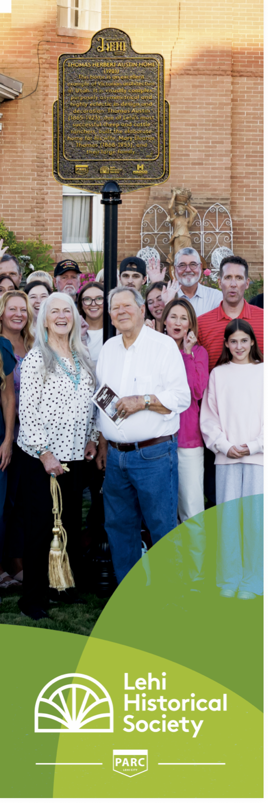 Geraldine and C. Wesley Dalley family at the unveiling for the Thomas Austin House Historical Marker on 2 October 2025.