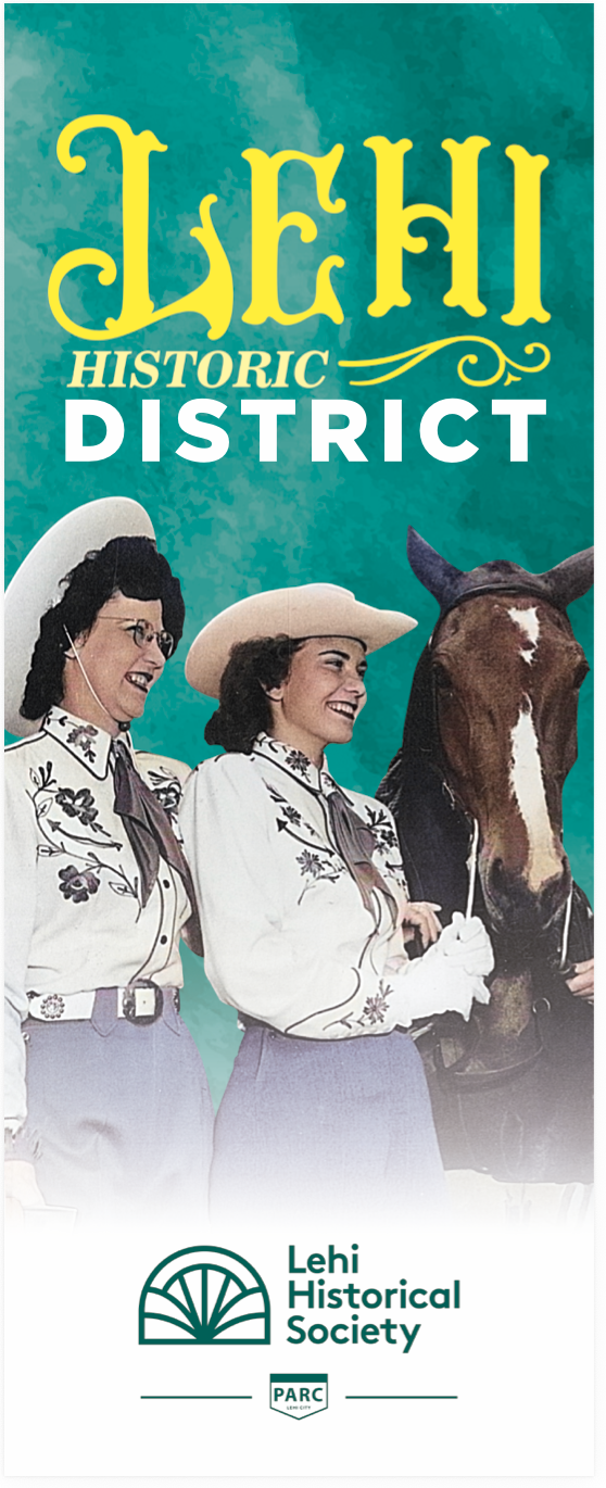 The 1949 Lehi Roundup royalty included, from left to right: Orlyn Davis, Queen Carol Crump, Eva Oxborrow (USHS). ArchivEra #033579.