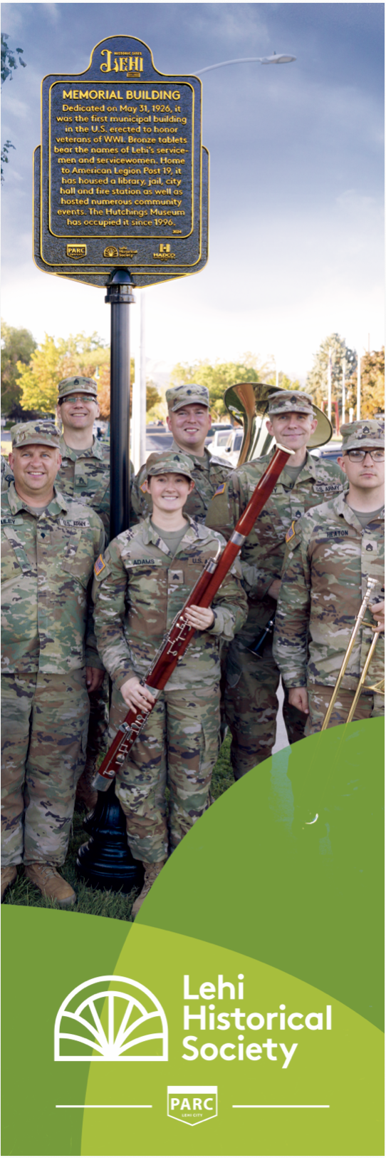 Members of the Utah National Guard's Army Band Wind Ensemble, Amnesty Box, performed at the unveiling the Memorial Building Historical Marker on August 27, 2024.