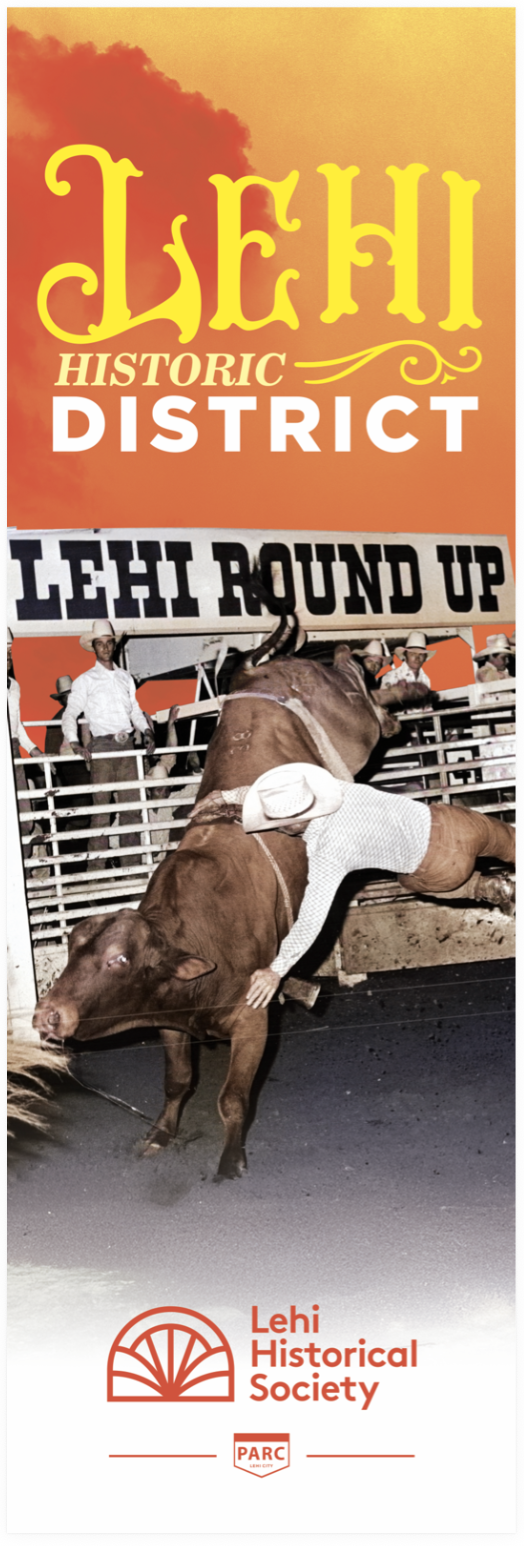 Bull Rider Bluey Wall makes an exciting exist off bull #38 during the 1977 Lehi Round-Up Rodeo ( Lewis). ArchivEra #042389.