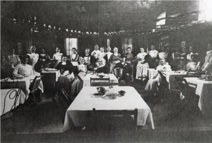 Photo of the inside of the Lehi Relief Society Building. Photo courtesy of Lehi City. Date Unknown.