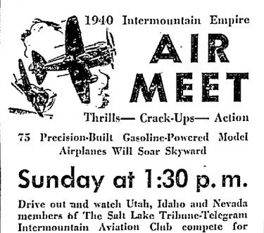 Utah Central Airport Ad. Salt Lake Telegram, September 28, 1940.
