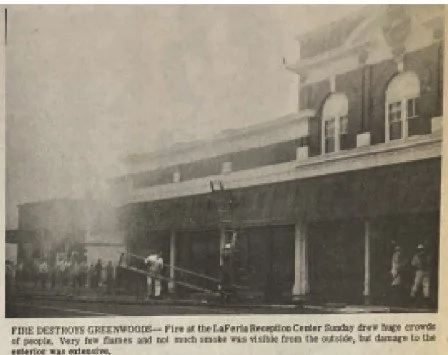 The LaFeria Reception Center fire, 1972. Lehi Free Press