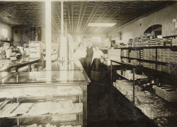 Interior of Racker Mercantile, 1916. Lehi Historical Society.