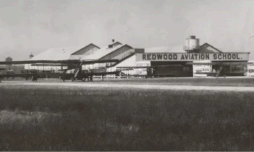 Redwood City Flight School in 1919. Image taken from “Airfield Period,” Redwood City, Stanford University,  https://redwoodcity.stanford.edu/airfield-period.