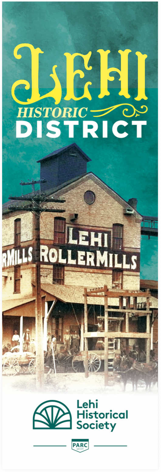 The Lehi RollerMills, shown here in 1913, is Lehi's best-known landmark in 2002 (Robinson). ArchivEra #040595.
