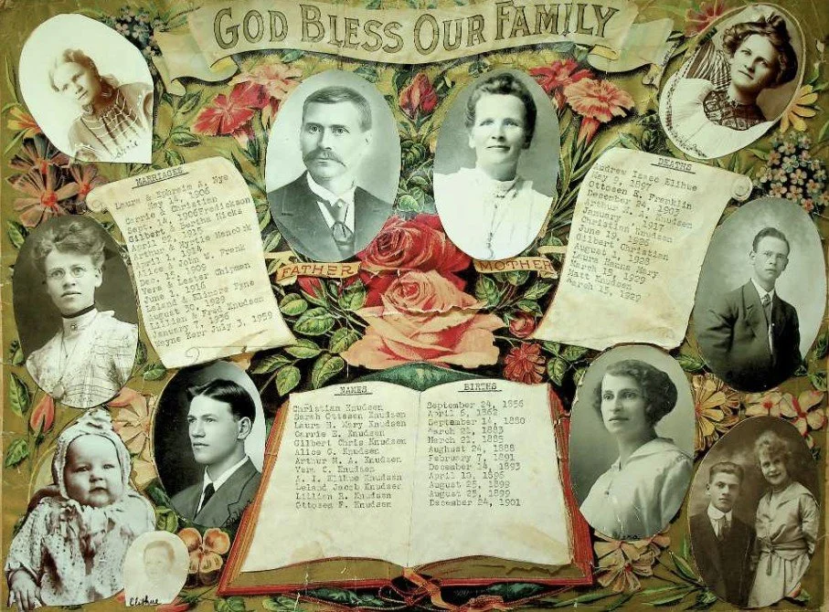 Knudsen Family Portrait Tree Retrieved from https://www.familysearch.org