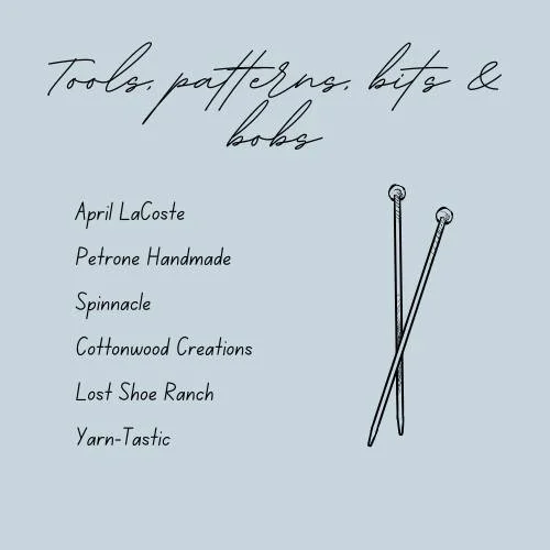 Day 5! 

We've got patterns. We've got handmade stitch markers. We've got project bags, wool pellets, yarn and needle gauges, notebooks, rulers, table looms and more. You'll need to see it to believe. 

See you tomorrow! 10am-4pm at the Hub, 2375 Kok