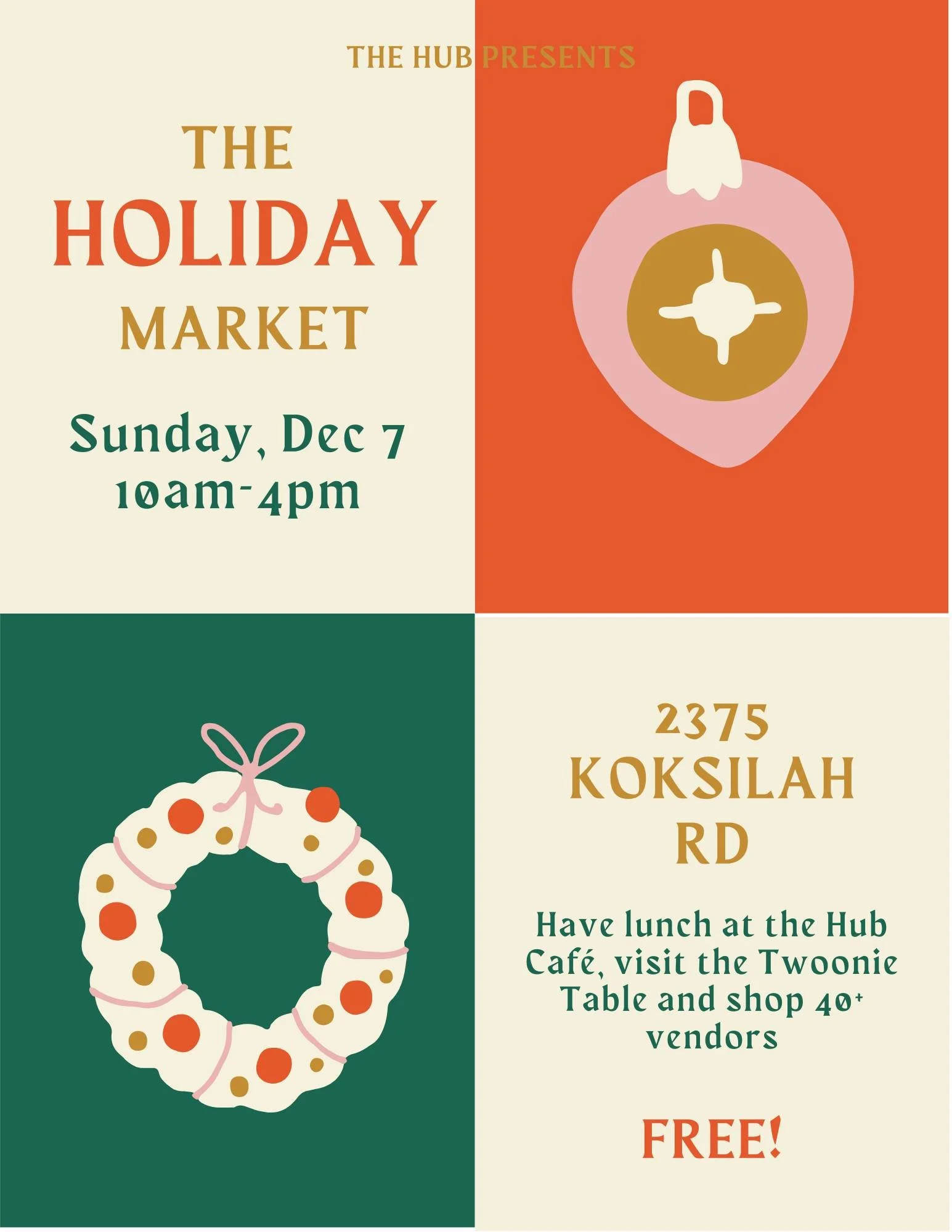 Only 4 more sleeps until the Holiday Market! I hope your calendar is marked for Sunday, December 7th.

We have more vendors than ever this year, including a handful of new faces, which means you'll find something for everyone on your list (and maybe 