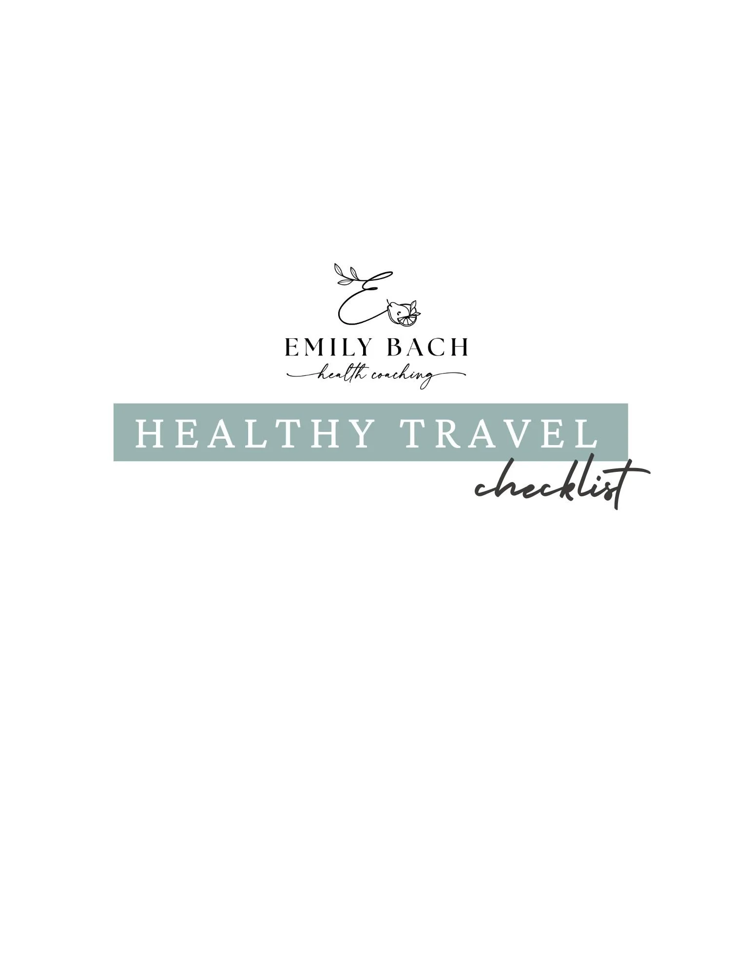 Healthy Travel Checklist