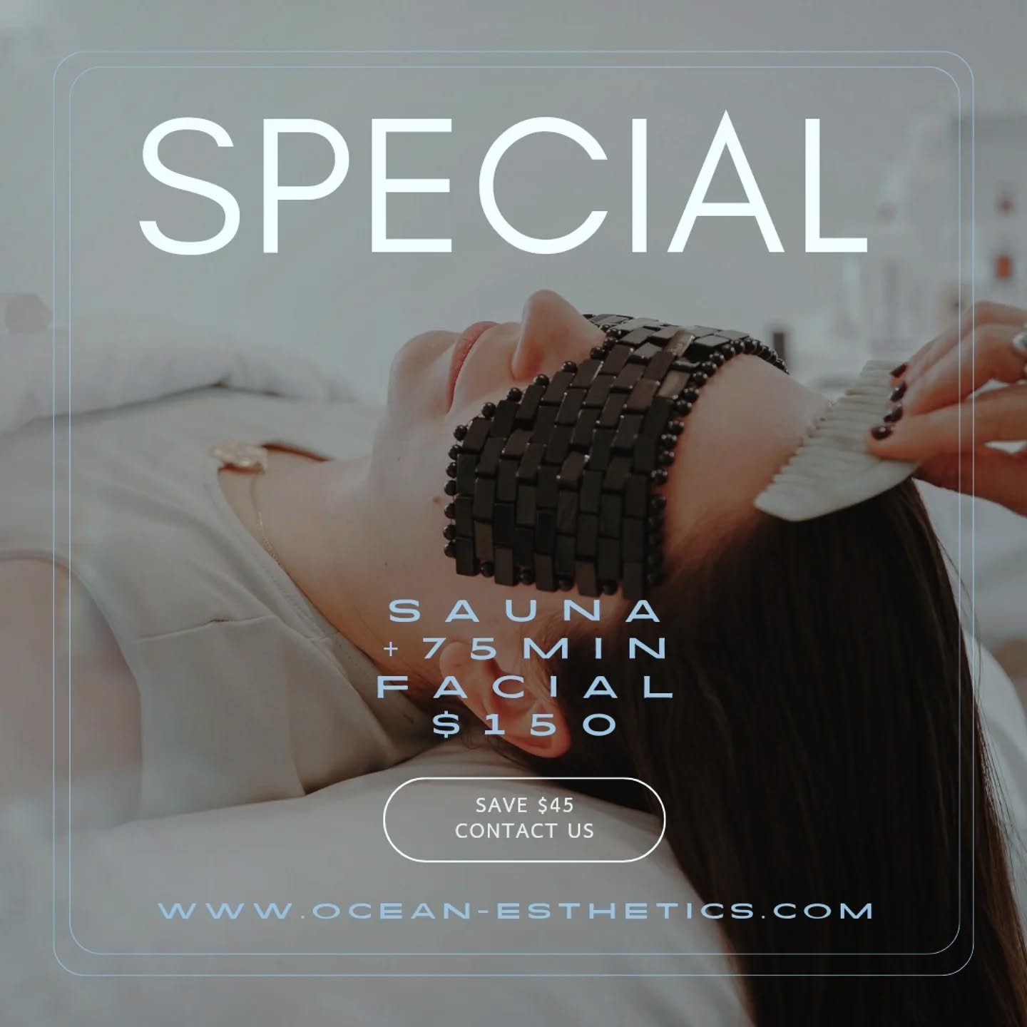 🌊🌊🌊NEW SPECIAL OFFER🌊🌊🌊

VALID THROUGH DECEMBER✨️

Purchase the Tranquility 75-minute facial and get a FREE sauna session! How it works is you start by warming up in our sunlighten infrared sauna for 30-45 minutes, followed by hopping into one 