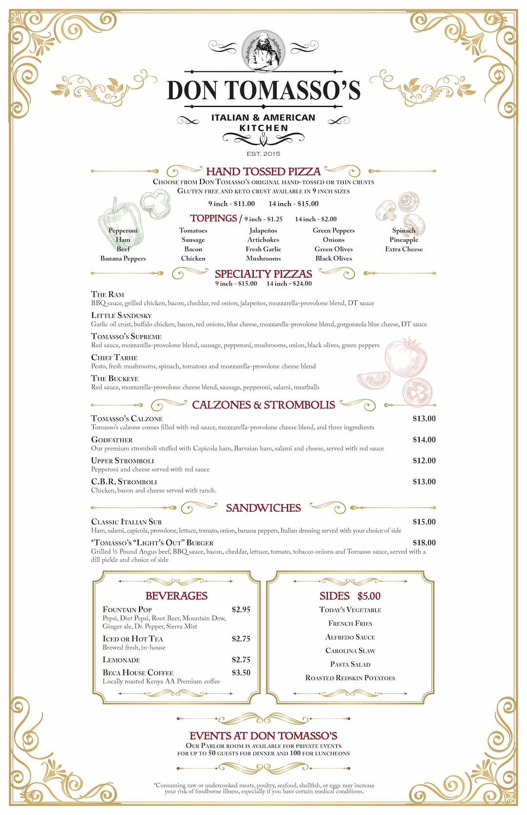 Don Tomasso's Menu - Page 2 (Feb 2026)