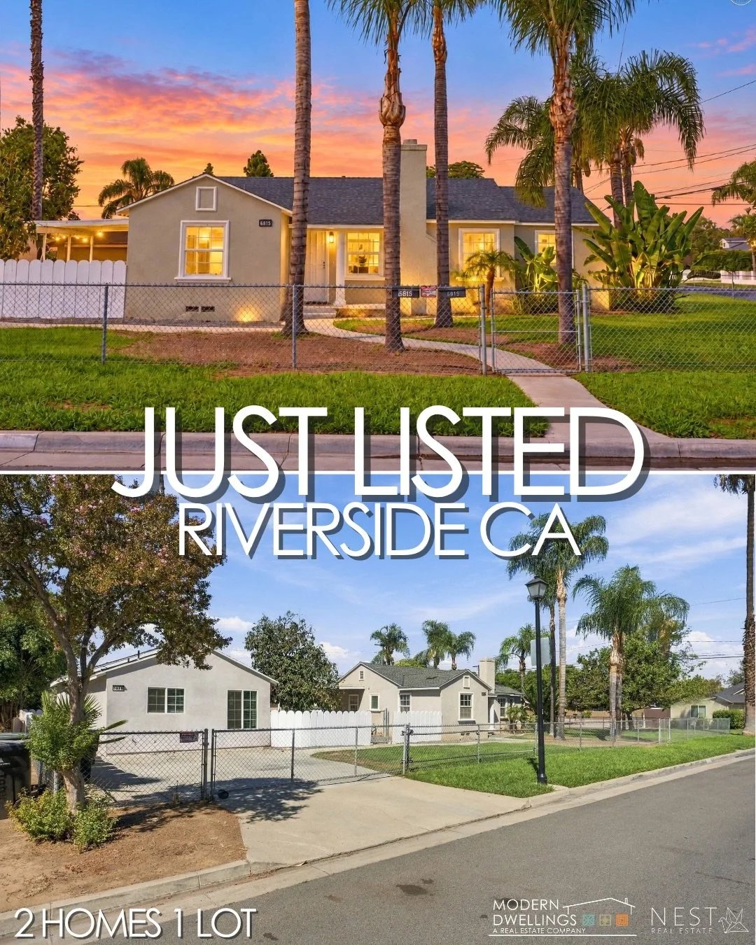 JUST LISTED: 6815 Barcelona Way, Riverside

Two homes. One corner lot. Offered at $850,000.

The main house is a remodeled 1948 Riverside original with 3 beds, 1 bath and 1,202 sq ft. It has a new roof, new AC and newer windows, plus a kitchen made f
