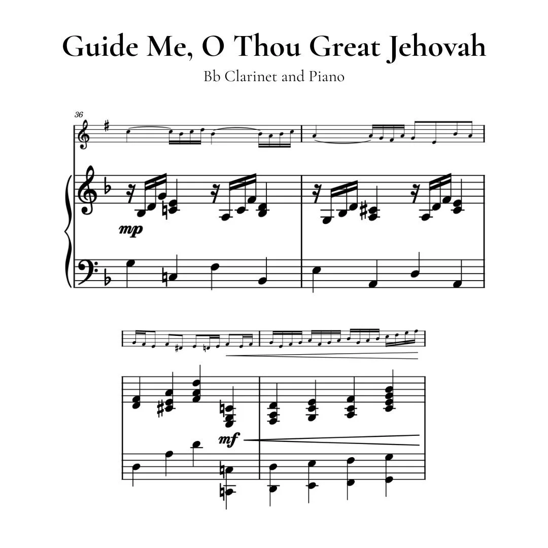 Guide Me, O Thou Great Jehovah – Bb Clarinet and Piano