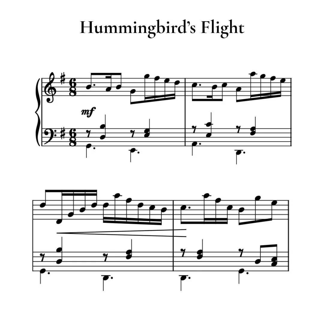 Hummingbird's Flight – Piano