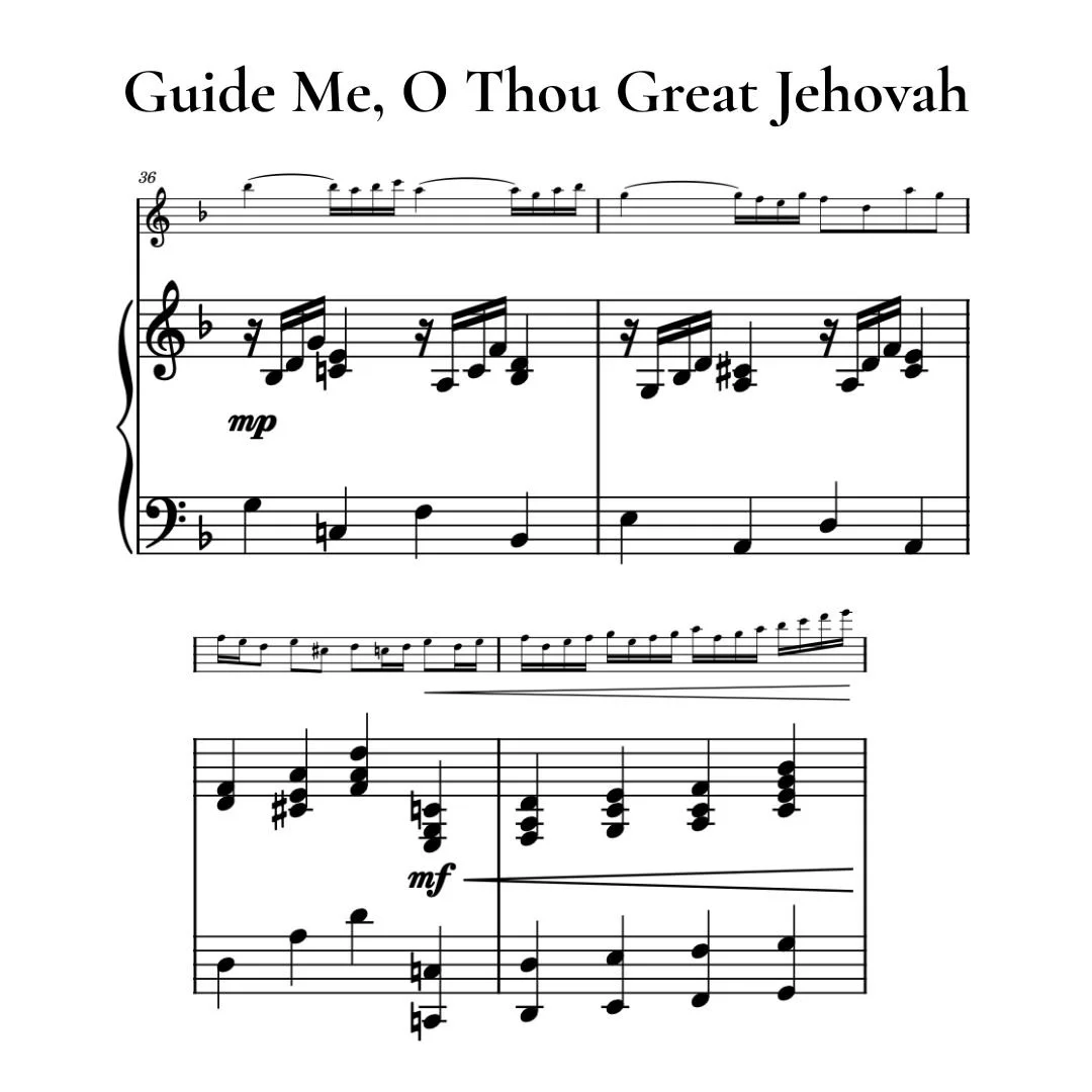 Guide Me, O Thou Great Jehovah – Flute (Alto Recorder) and Piano