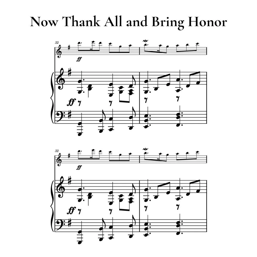 Now Thank All and Bring Honor – Alto Recorder and Piano