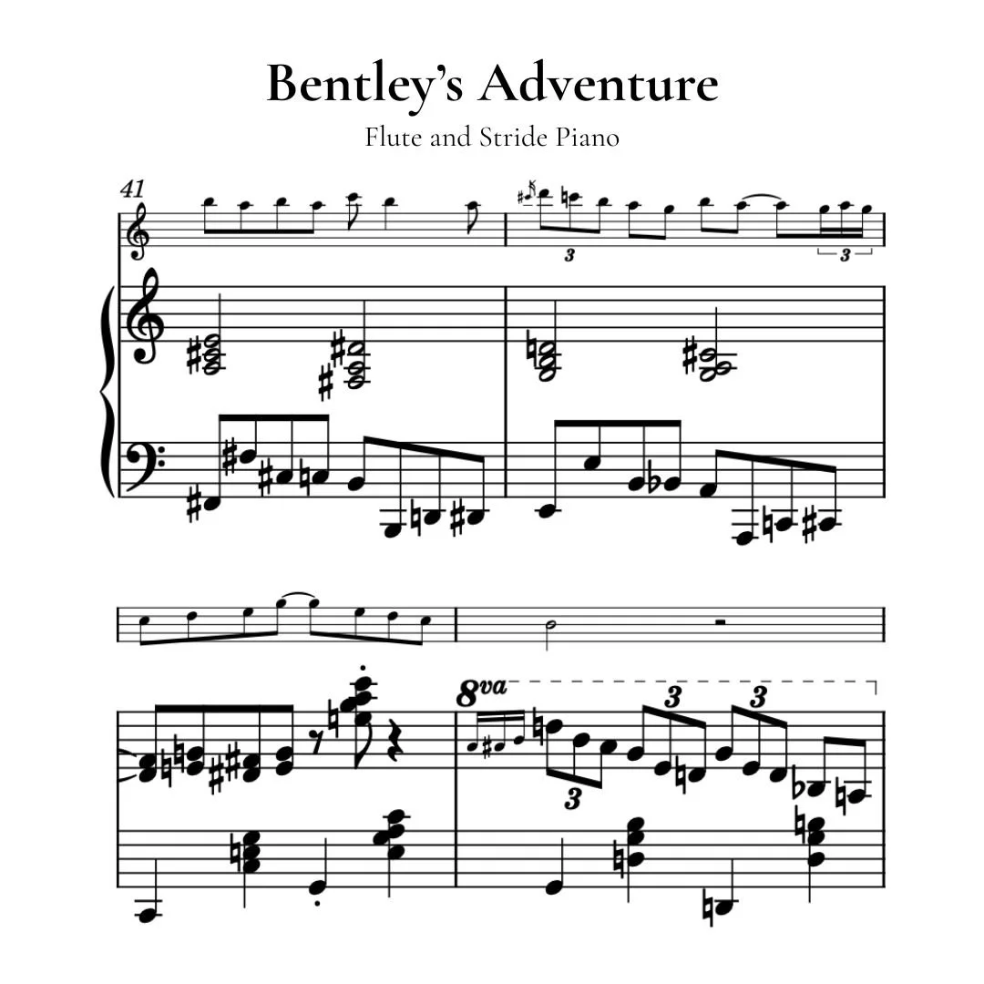 Bentley's Adventure – Flute (Alto Recorder) (Violin) and Piano