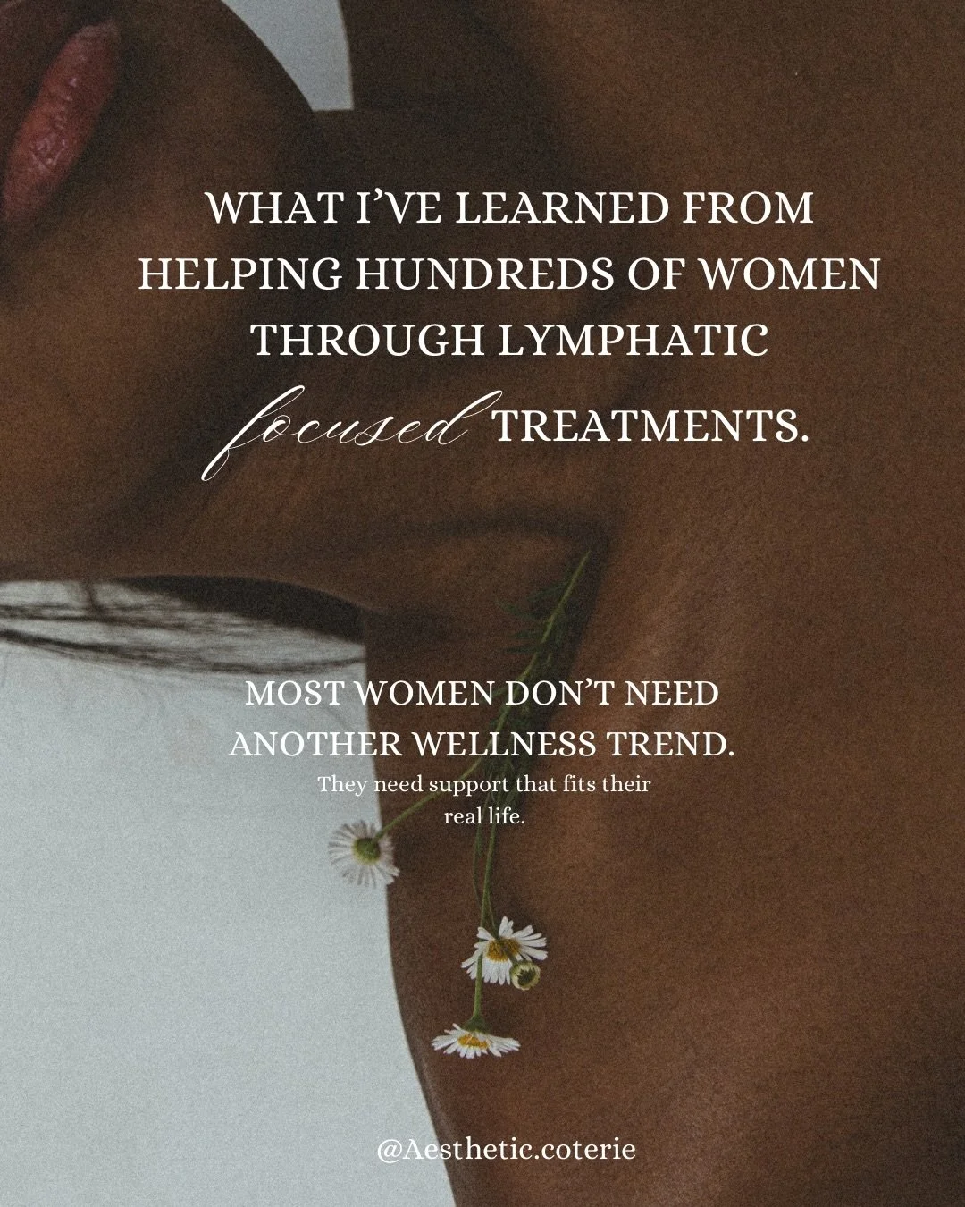Most women I see aren&rsquo;t looking for another wellness trend.

They&rsquo;re business owners, professionals, mothers, caregivers, and high achievers trying to keep up with the demands of everyday life.

Over the years, I&rsquo;ve helped hundreds 