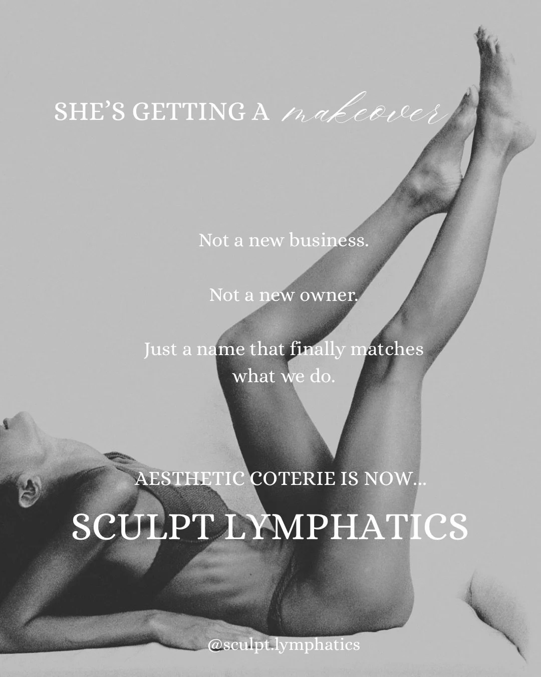 Cue the champagne. 🥂

After months of planning, dreaming, and building behind the scenes, we&rsquo;re officially stepping into a new chapter.

Aesthetic Coterie is now Sculpt Lymphatics.

The name may be new, but our mission remains the same: helpin