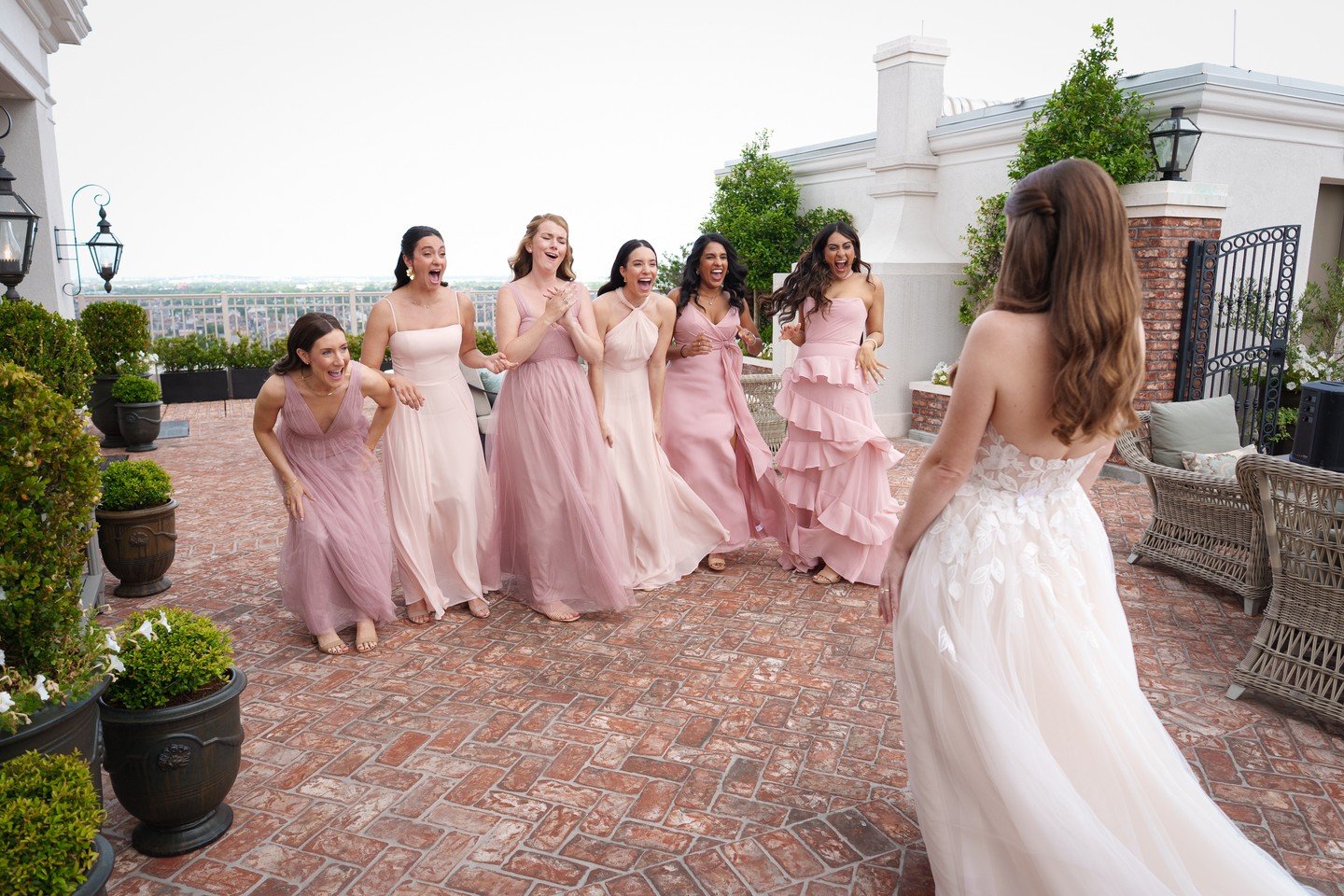 Bridesmaids seeing the bride for the first time&mdash;always a solid moment to catch. Real reactions, no staging needed.⁠
⁠
Planner:@irisandoakevents⁠
Venue:@audubon_weddings⁠
Florals: @urbanearthstudios