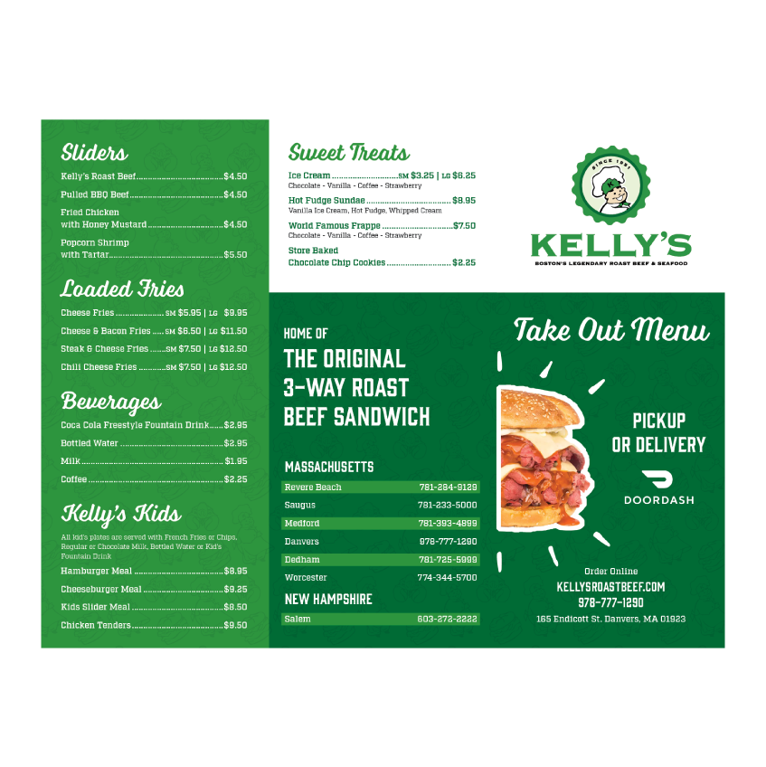 Kelly's Roast Beef - Takeout Menu - 2025