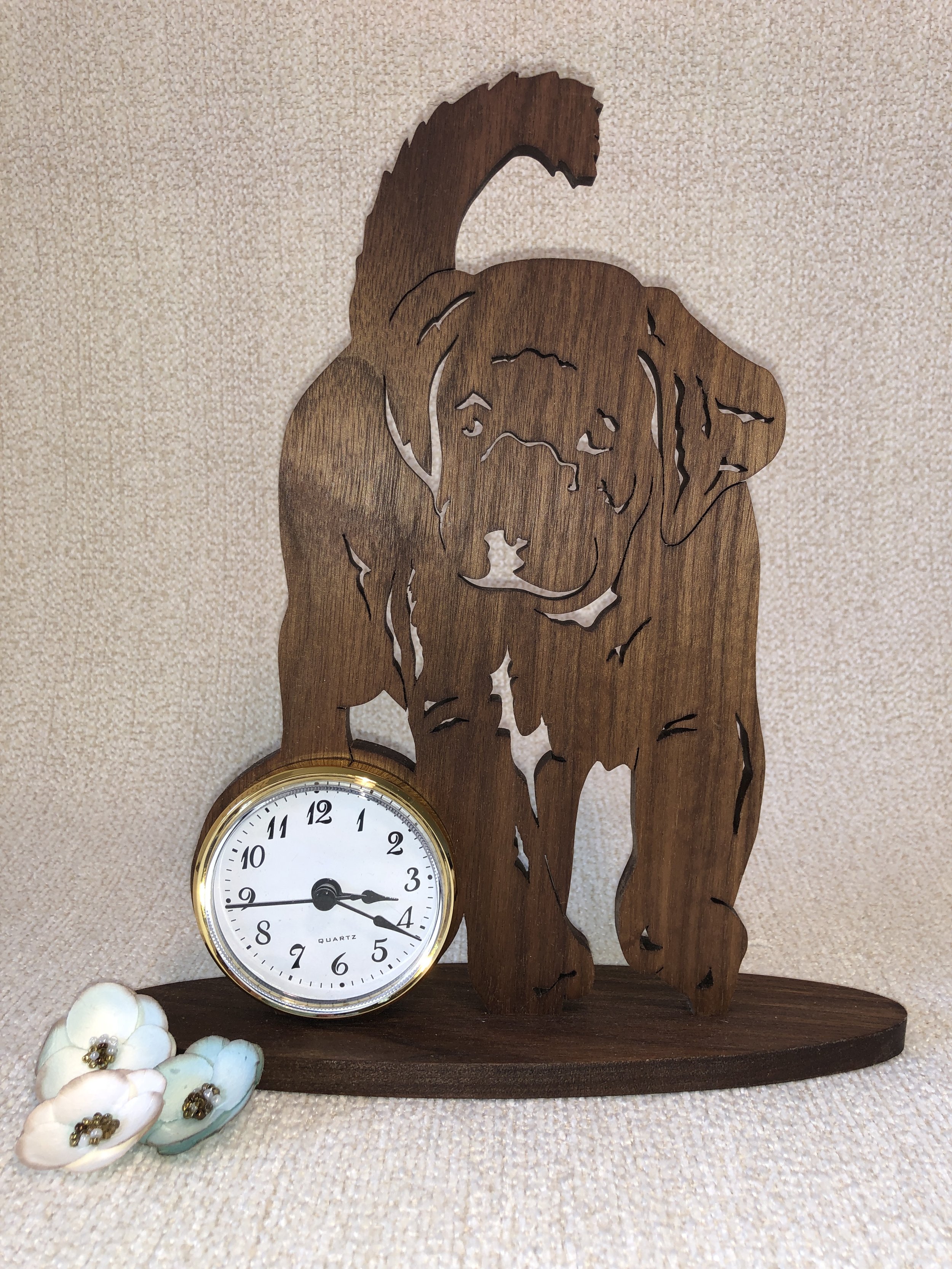 Walnut Puppy Clock