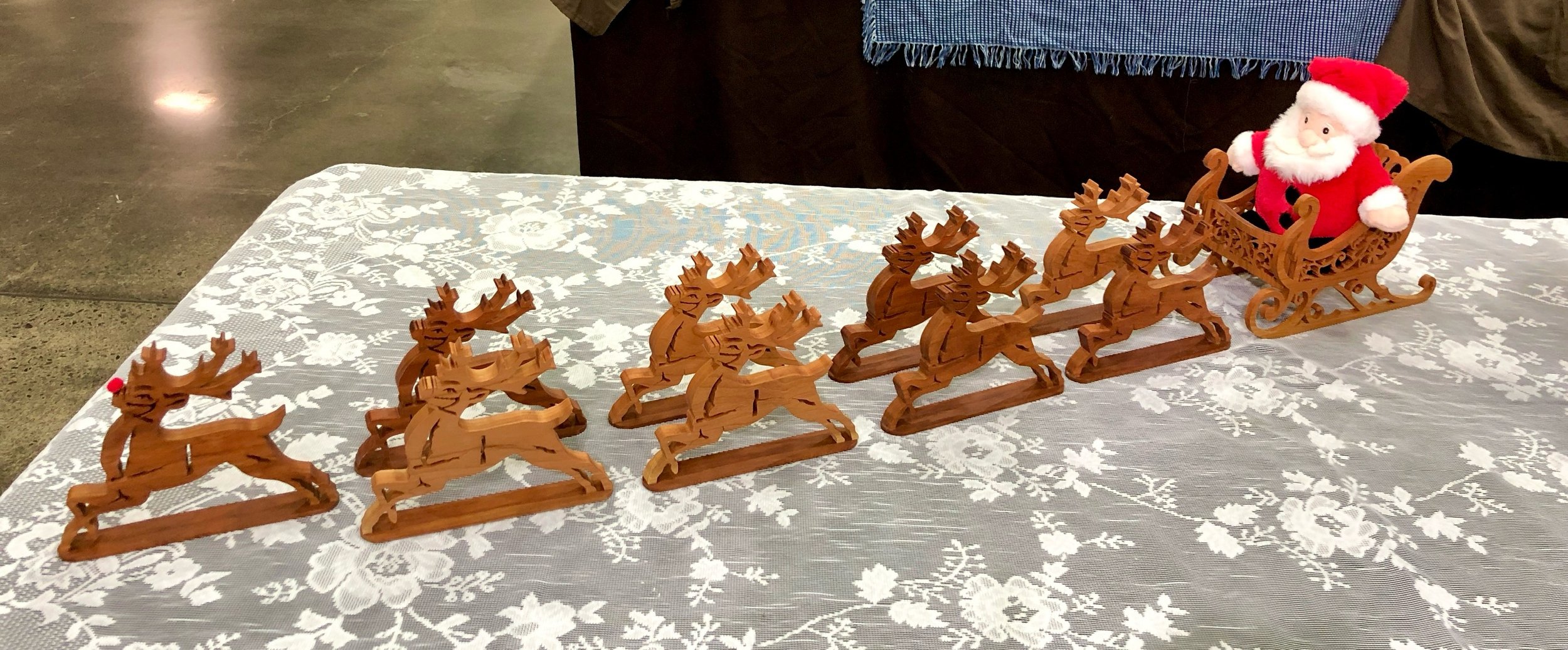 Full set of Santa's Sleigh, 8 Reindeer, and Rudolph Plus Santa for free