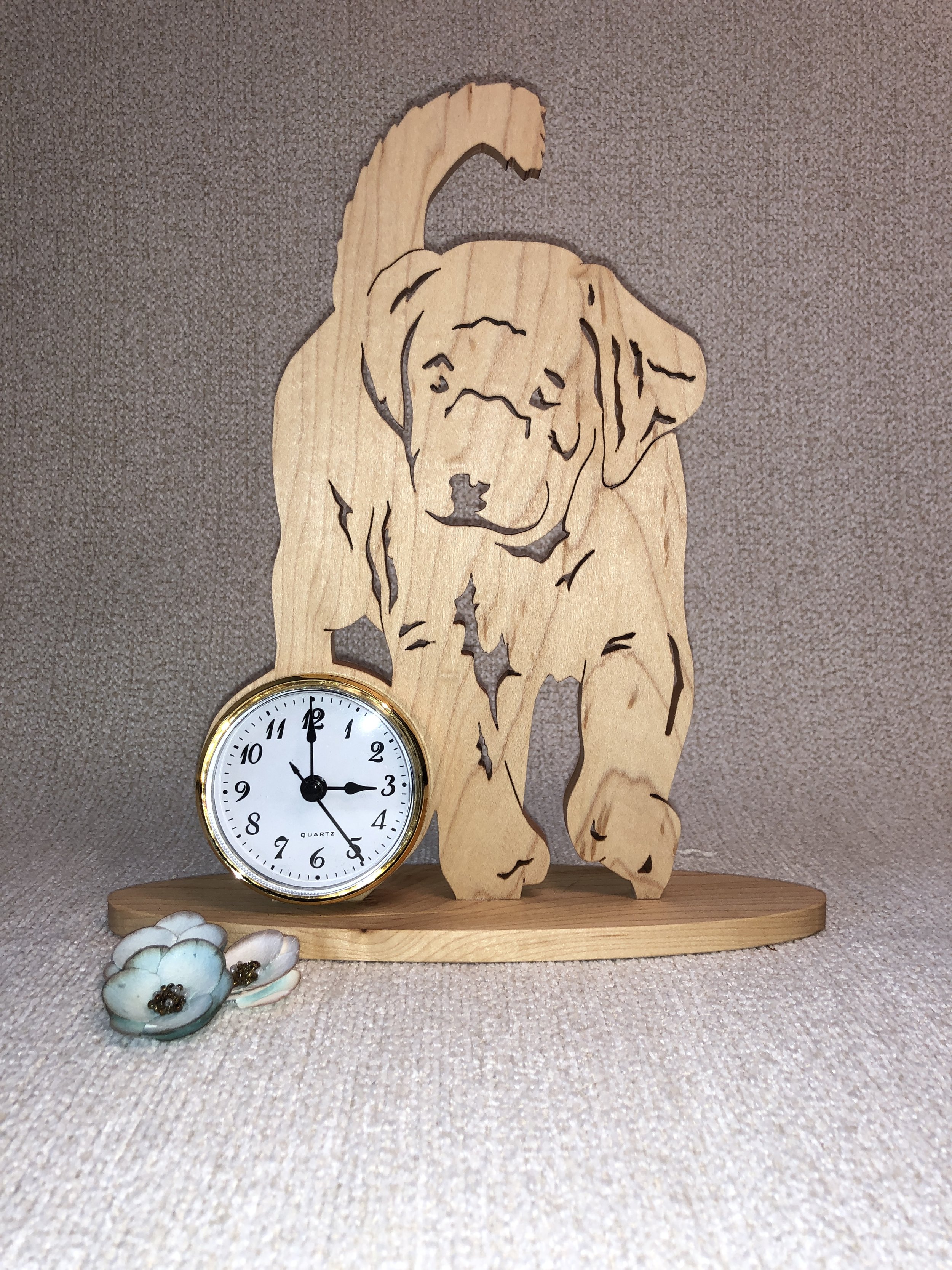 Maple Puppy Clock