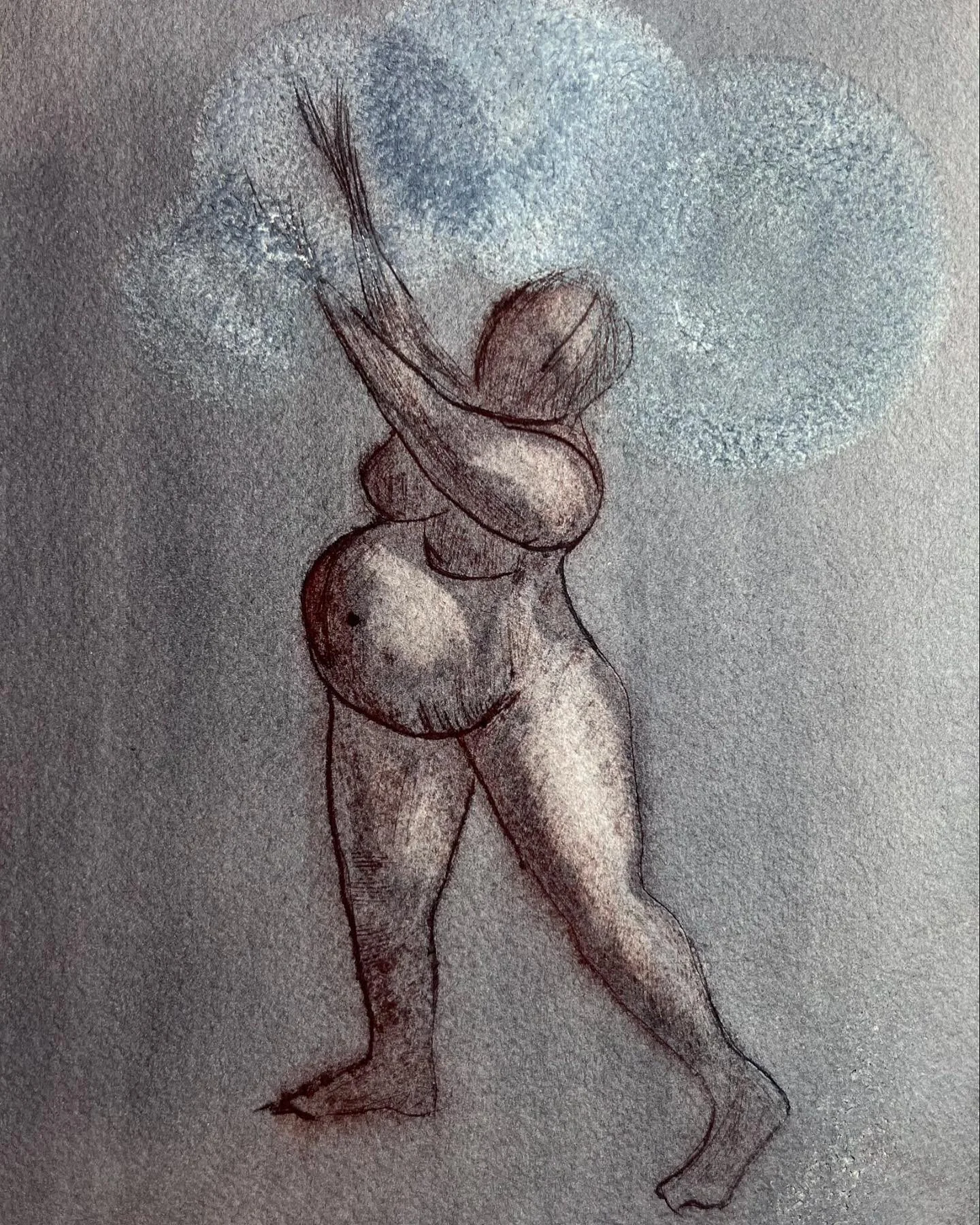 Creation. 
May we birth a new world. 

#birthart #birthchange #wombwisdom #midwifeart #gesturedrawing #watercolor