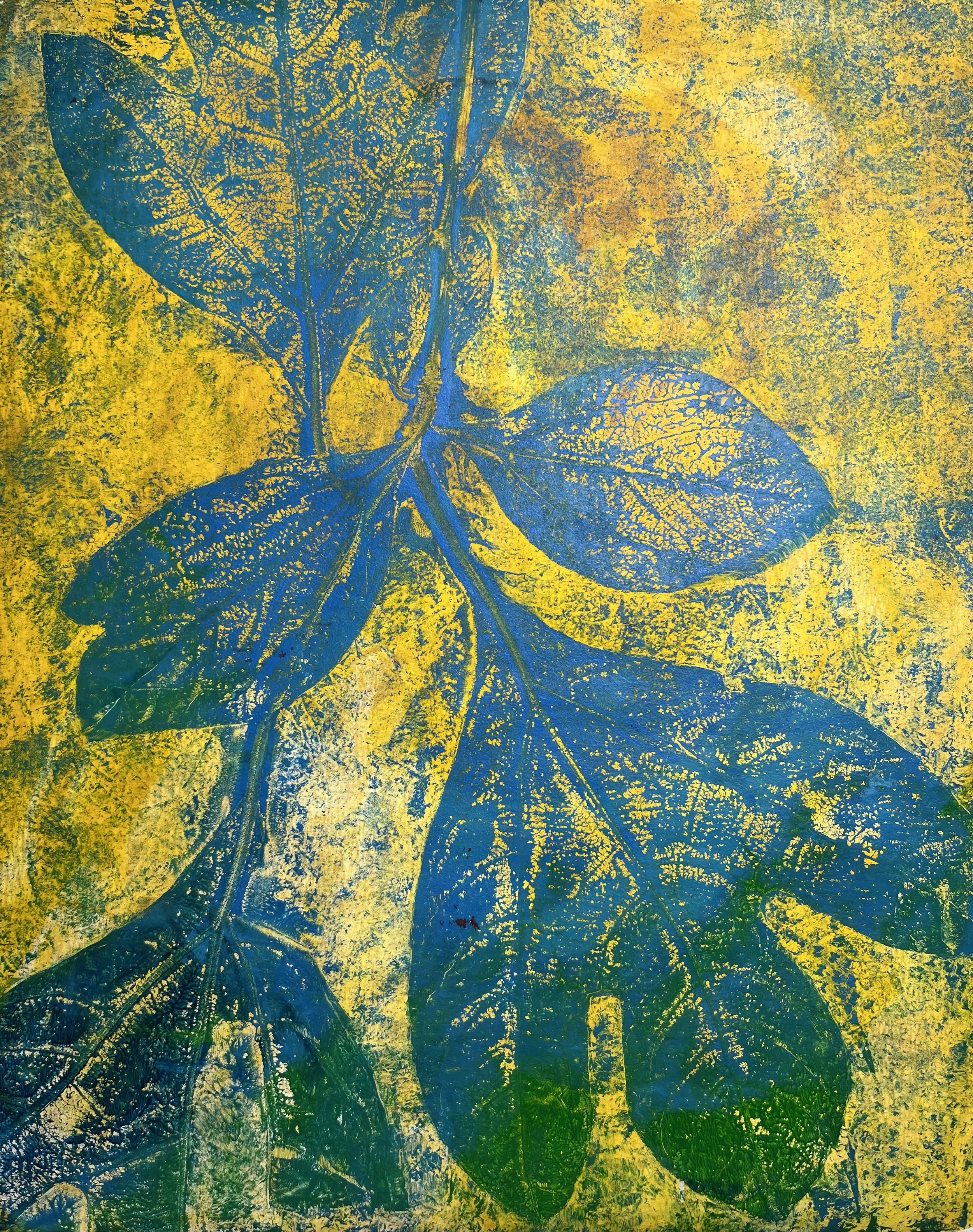 "Crossing Paths (Sassafras) 4" 2025
Acrylic monoprint; 8 x 10"