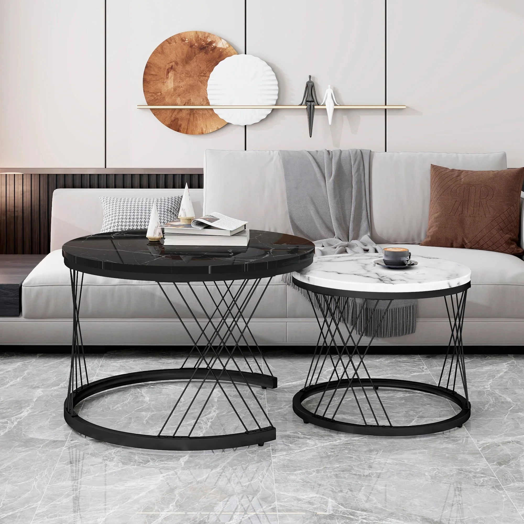 Luna Marble Coffee Table Set