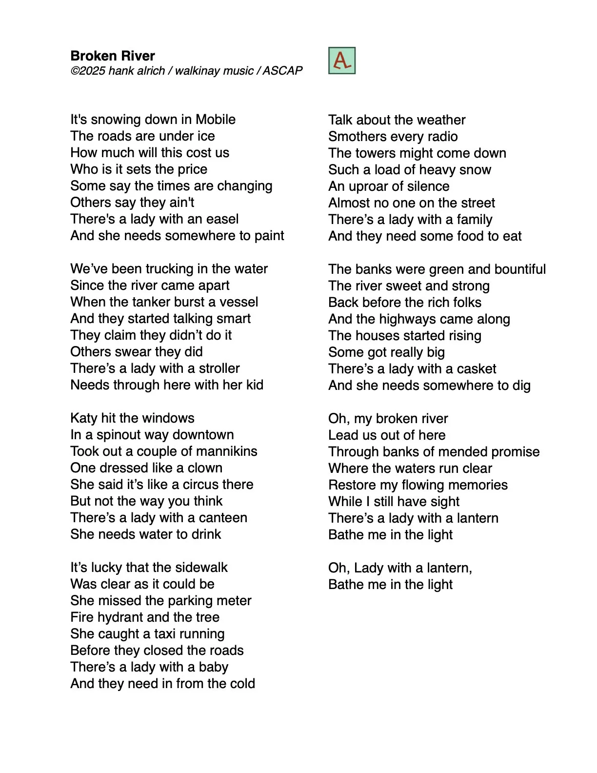Broken River Lyrics