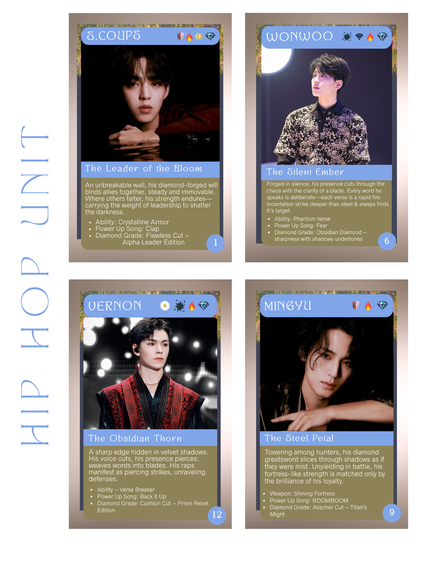 Seventeen Demon Hunters: Shadow Bloom Unit Collectible Cards Mystery Pack of 3