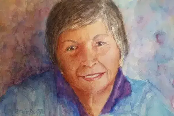 Painting of Jean Kirkpatrick, Ph.D., founder of the Women for Sobriety recovery program.